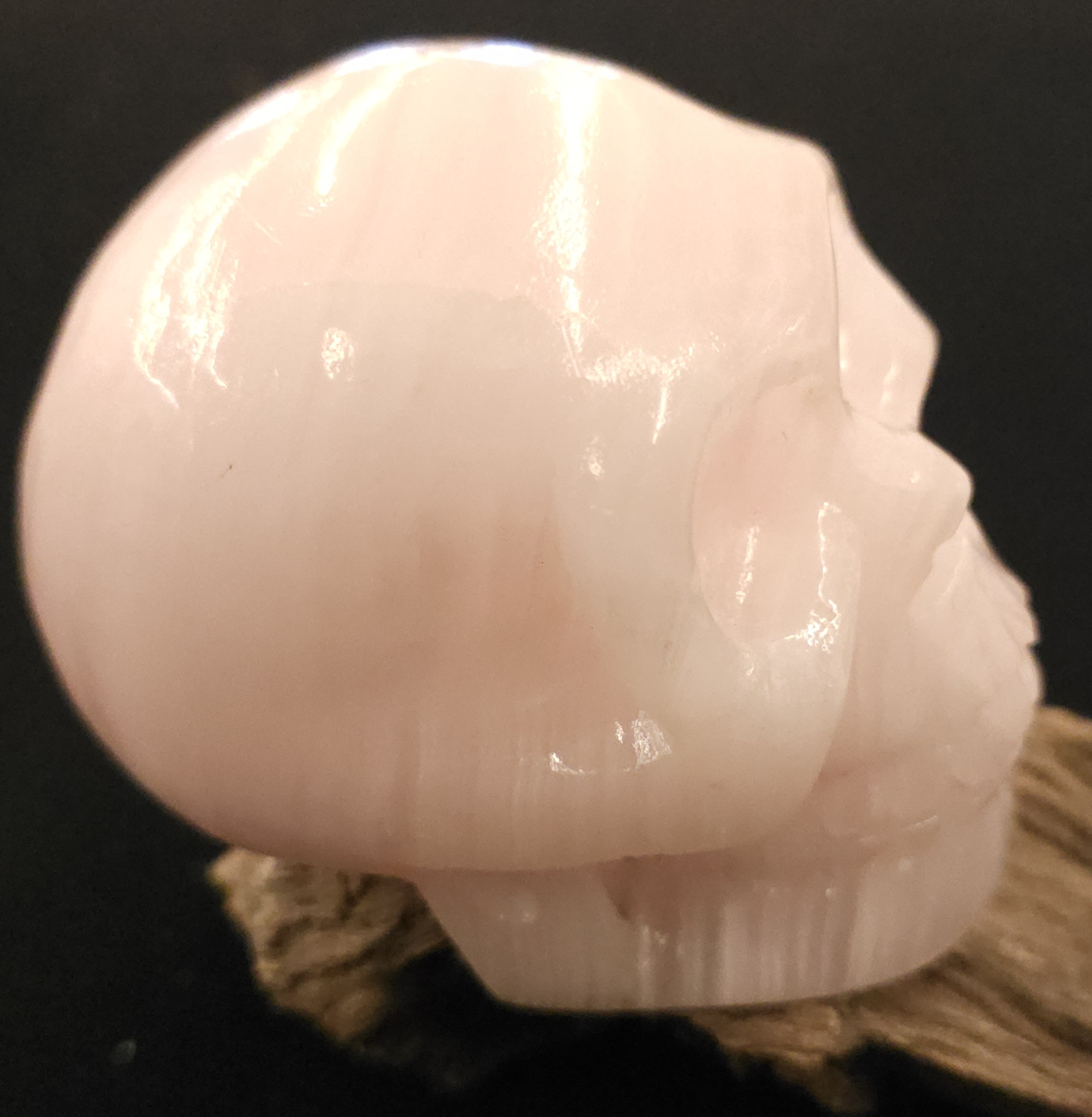 Pink Mangano Calcite Skull - Image 2
