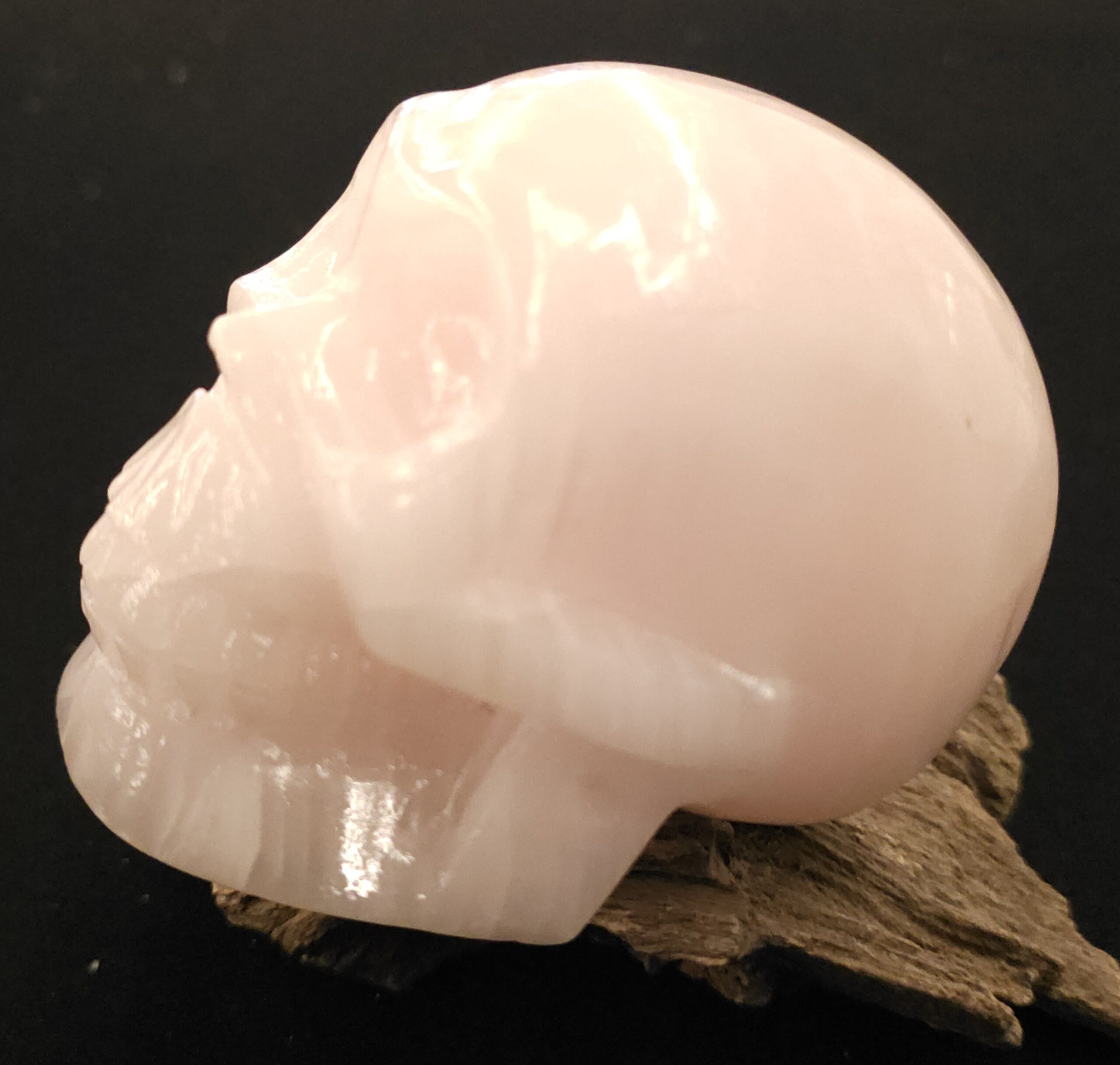 Pink Mangano Calcite Skull - Image 3