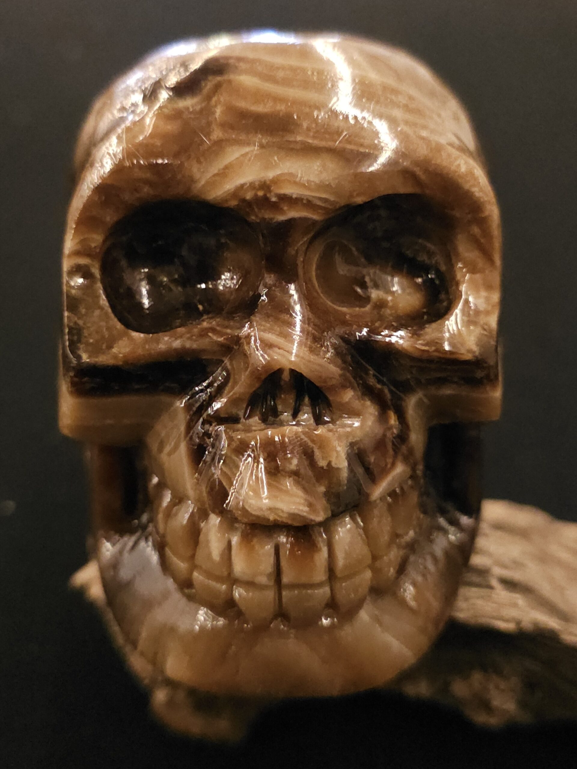 Chocolate Calcite Skull