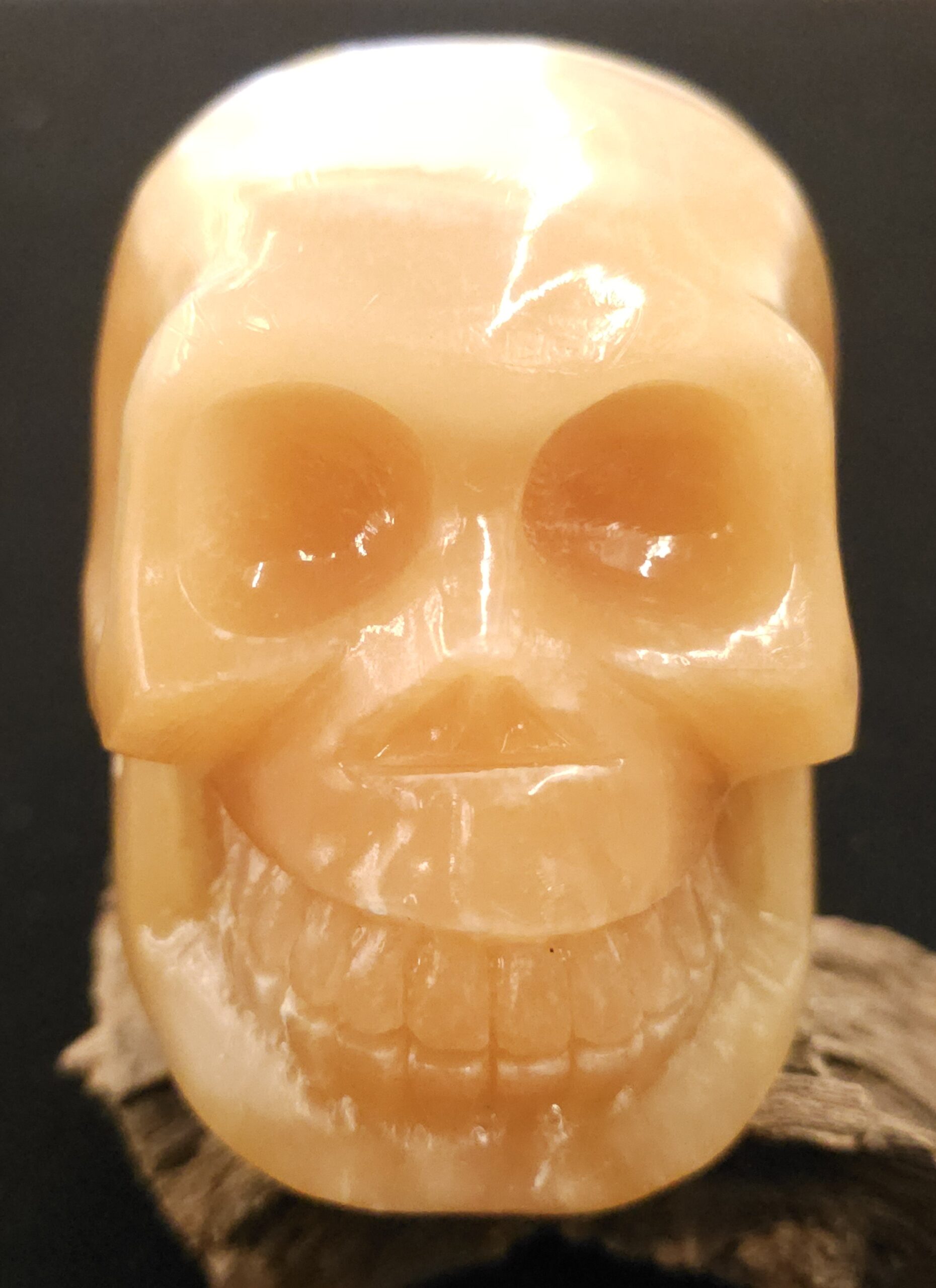 Orange Calcite Skull