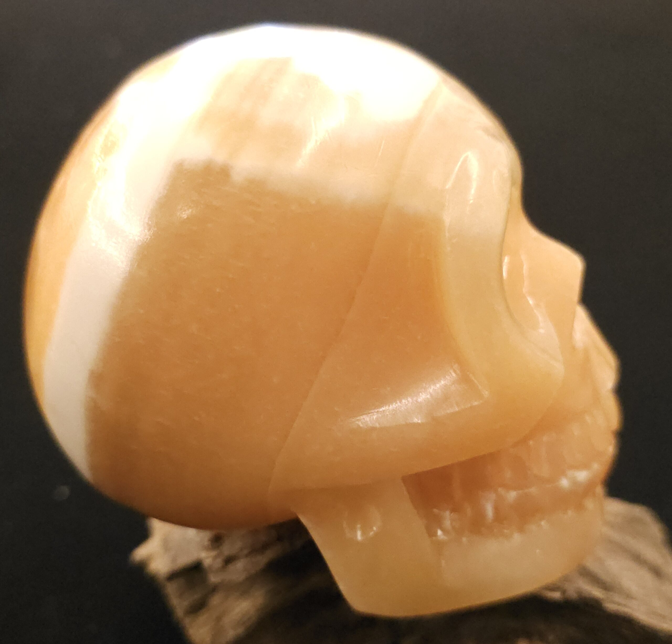 Orange Calcite Skull - Image 2