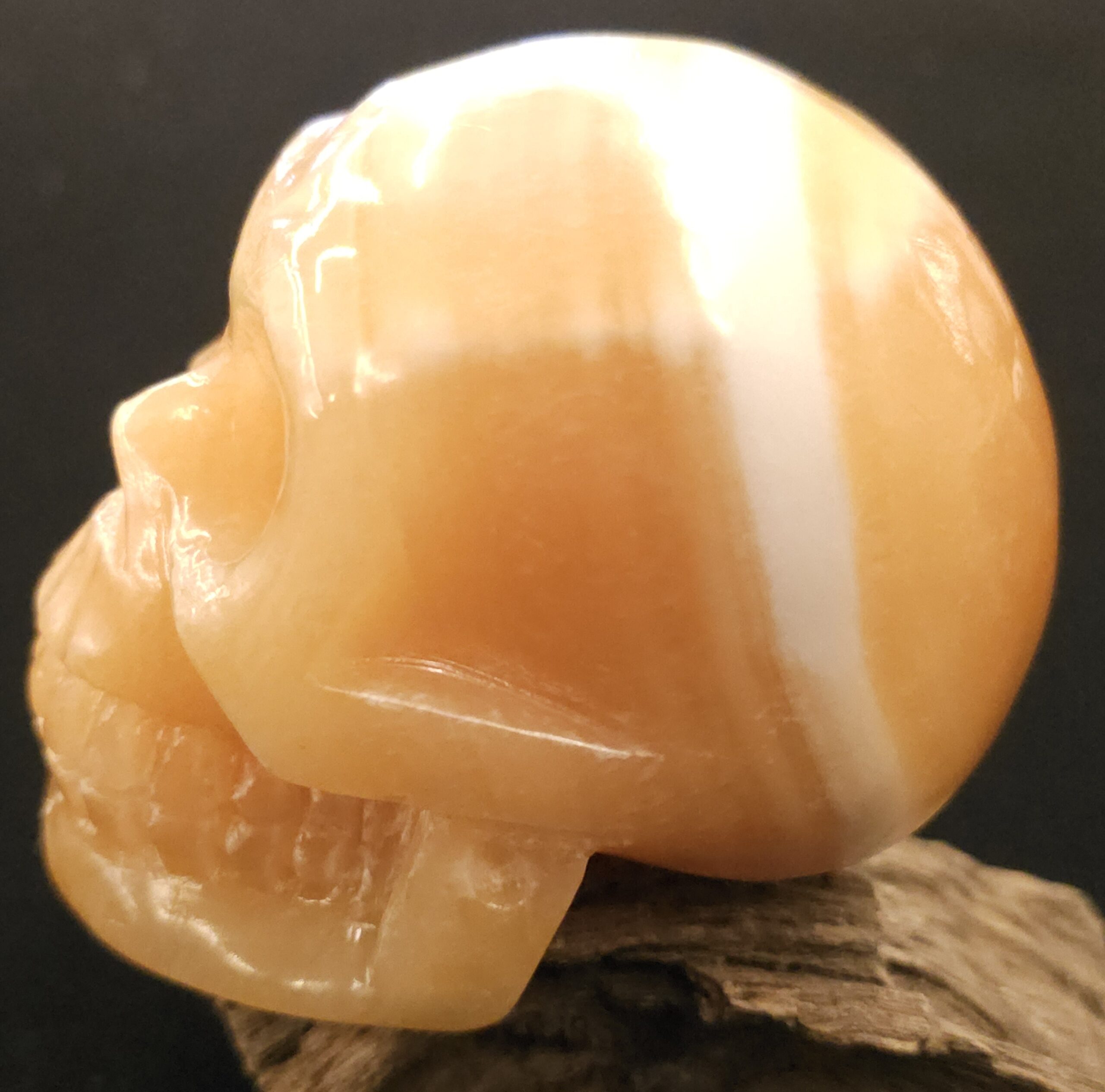 Orange Calcite Skull - Image 3